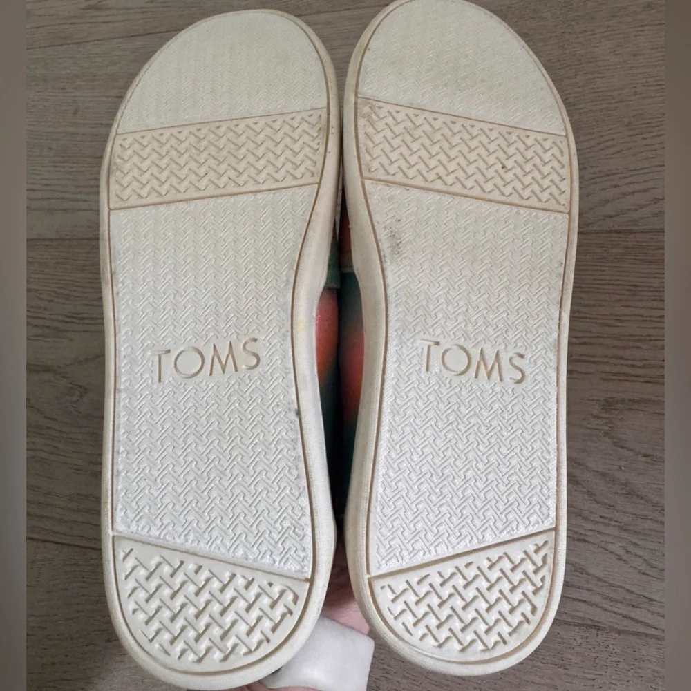 TOMS Kids Alpargata multicolored slip-on shoes - rainbow glitter size Youth 2.5